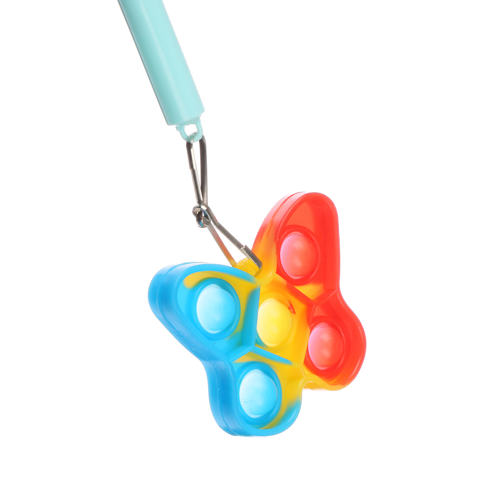 Ручка шариковая с брелоком с эффектом поп-ит, синяя, корпус 16,8 см, пластик, пакет, 4 дизайна, арт.№ 591-160