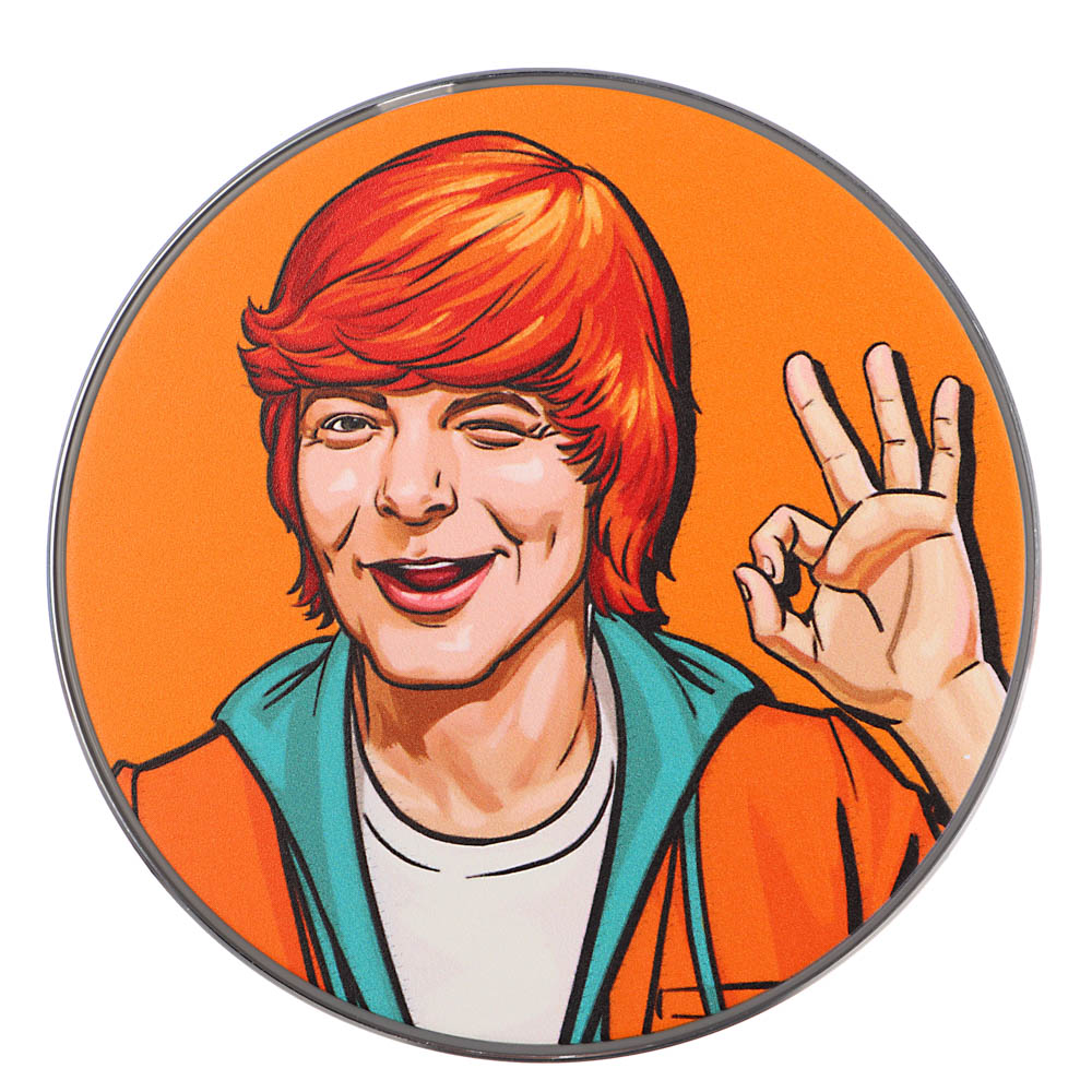 Рыжий Беспроводное зарядное устройство Qi, LED подсветка, 10W, D10см, арт.№ 916-298