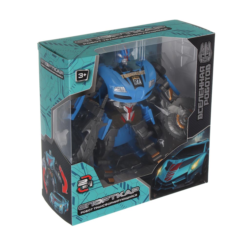 ИГРОЛЕНД Робот трансформирующийся "Спорткар",  PP, 19х19,5х7,5 см, 4 дизайна, арт.№ 296-133