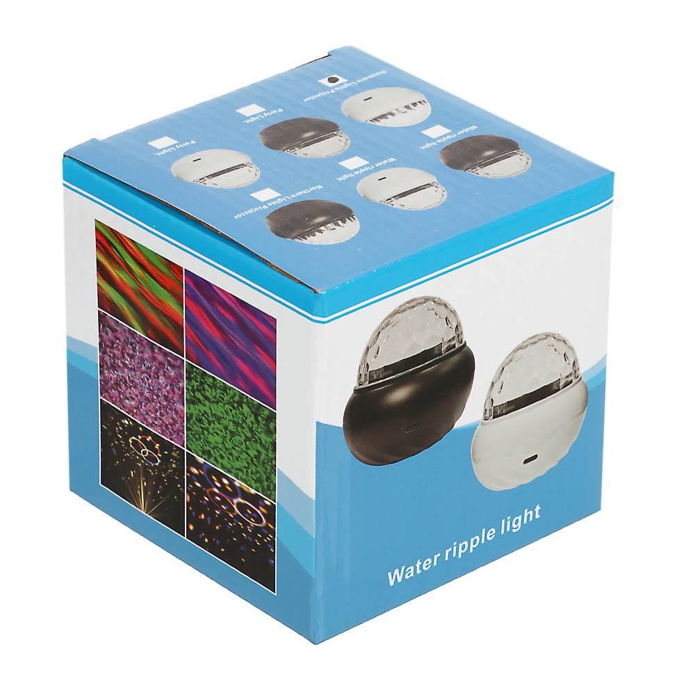 Светильник-ночник проектор неба BY Сфера, 3W, USB, пульт ДУ, D9×8 cм, пластик, белый, арт.№ 476-454