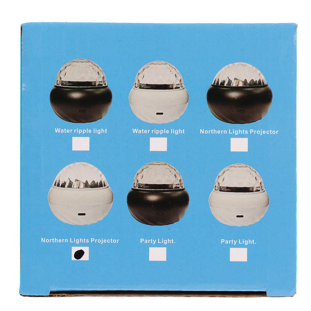 Светильник-ночник проектор неба BY Сфера, 3W, USB, пульт ДУ, D9×8 cм, пластик, белый, арт.№ 476-454