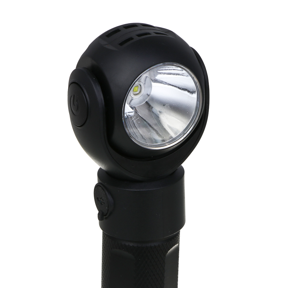 ЕРМАК Фонарь рабочий,T6+COB,7 режимов, алюминий, пластик, съемный аккум.1х18650, 3хAAA,красный свет, арт.№ 225-008