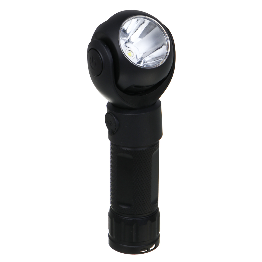 ЕРМАК Фонарь рабочий,T6+COB,7 режимов, алюминий, пластик, съемный аккум.1х18650, 3хAAA,красный свет, арт.№ 225-008