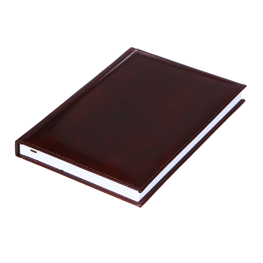 Ежедневник недатир. "Бизнес" А5, 320стр, твердая обл.с поролоном, ПУ, бумага, пакет, коричневый, арт.№ 572-057