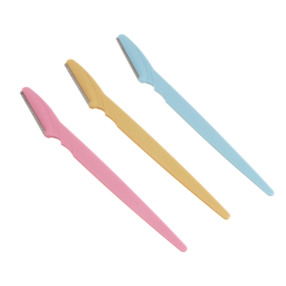 Бритва для бровей 3 шт тм ЮНИLOOK, пластик, металл, 14см, разноцветные, арт.№ 357-394