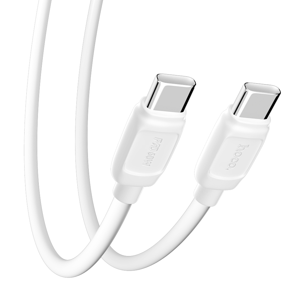 Кабель для зарядки Type C-Type C hoco. модель X115, 60Вт, 1м, 3А, белый, арт.№ 931-562