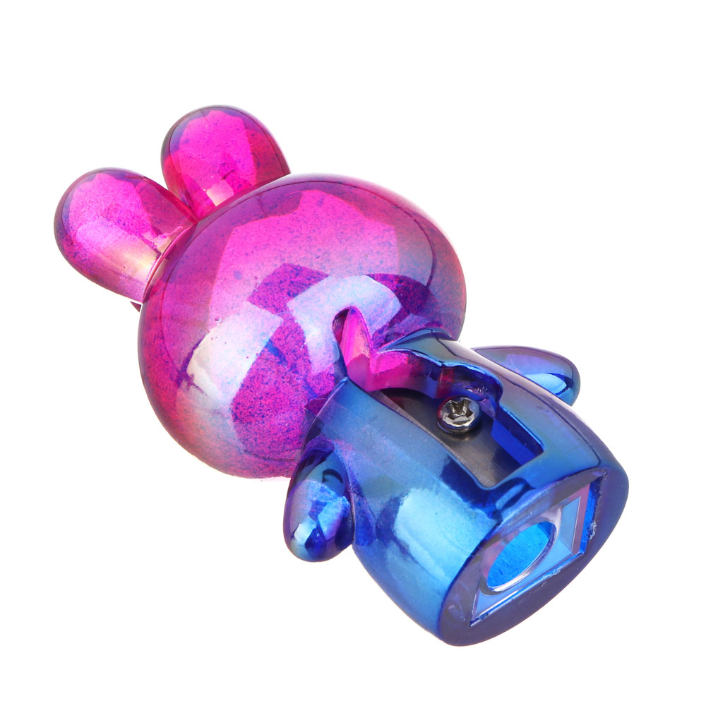 Точилка фигурная в форме зайчика, 1 отверстие, пластик, 5,5х3х2,3 см, 2 цвета, арт.№ 607-043