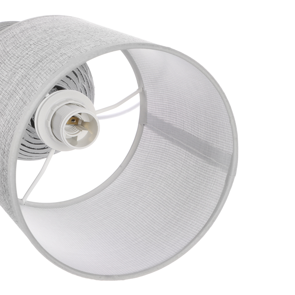 Светильник переносной настольный BY Мадрид, 25 см, Е14, 40 Вт, 230 В, керамика, текстиль, серый, арт.№ 476-440