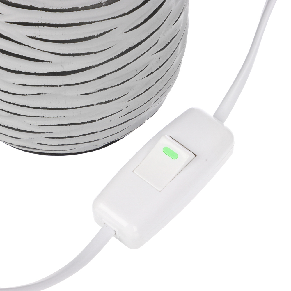 Светильник переносной настольный BY Мадрид, 25 см, Е14, 40 Вт, 230 В, керамика, текстиль, серый, арт.№ 476-440