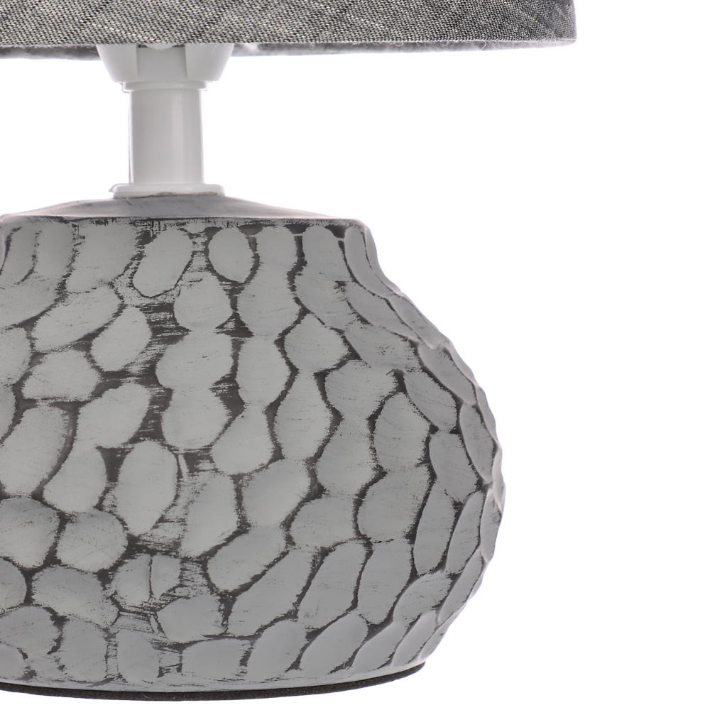 Светильник переносной настольный BY Альмерия, 25 см, Е14, 40 Вт, 230 В, керамика, текстиль, графит, арт.№ 476-441