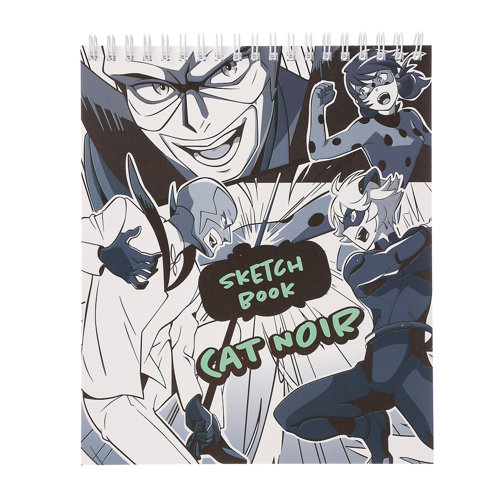 Ледибаг/Супер-Кот Блокнот для зарисовок (скетчбук) 19,5х16,4см, 30л., спираль, тв.подл., "Манга", арт.№ 811-041