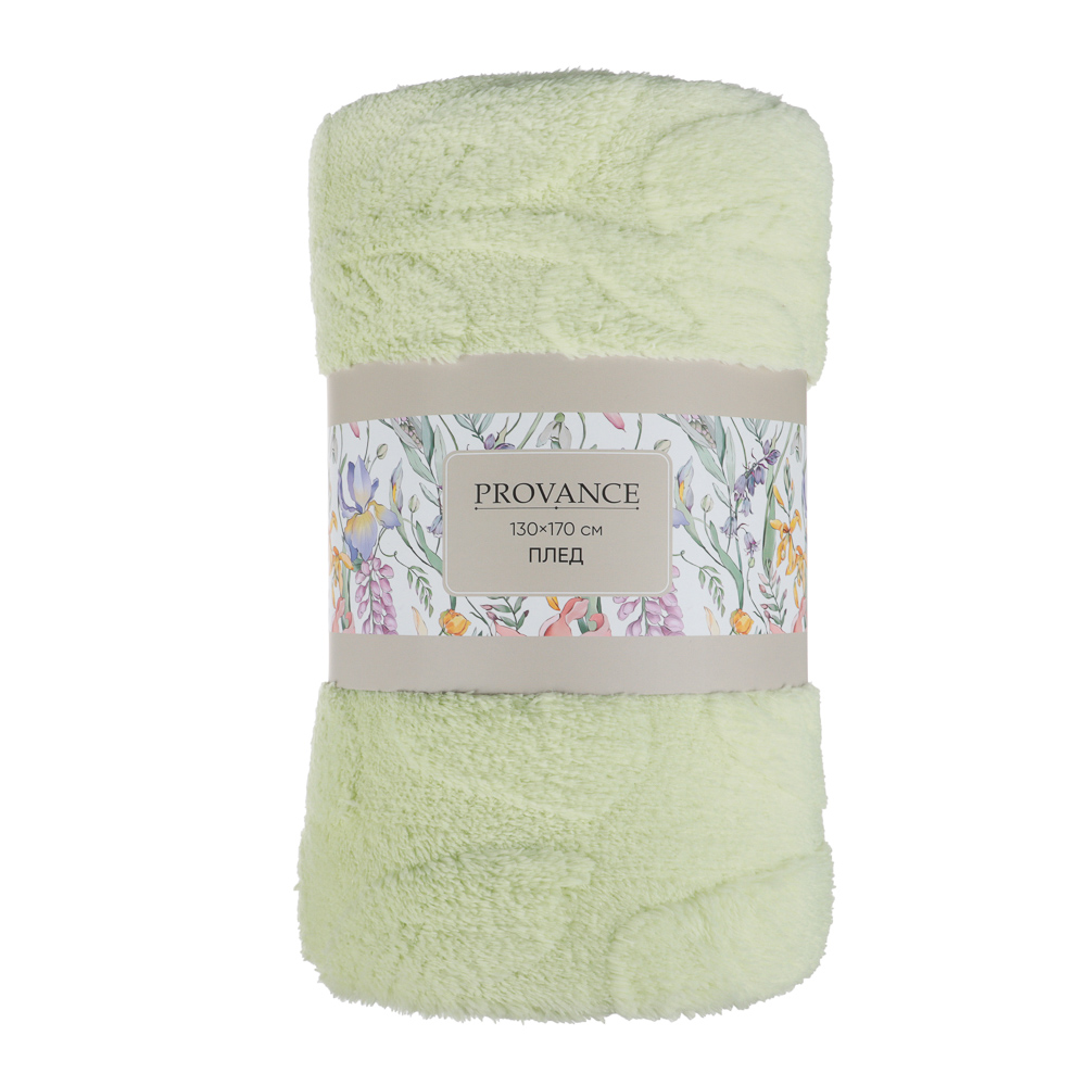 PROVANCE Ботаника Плед с узором 130х170см, 100% полиэстер, 3 цвета, арт.№ 488-168
