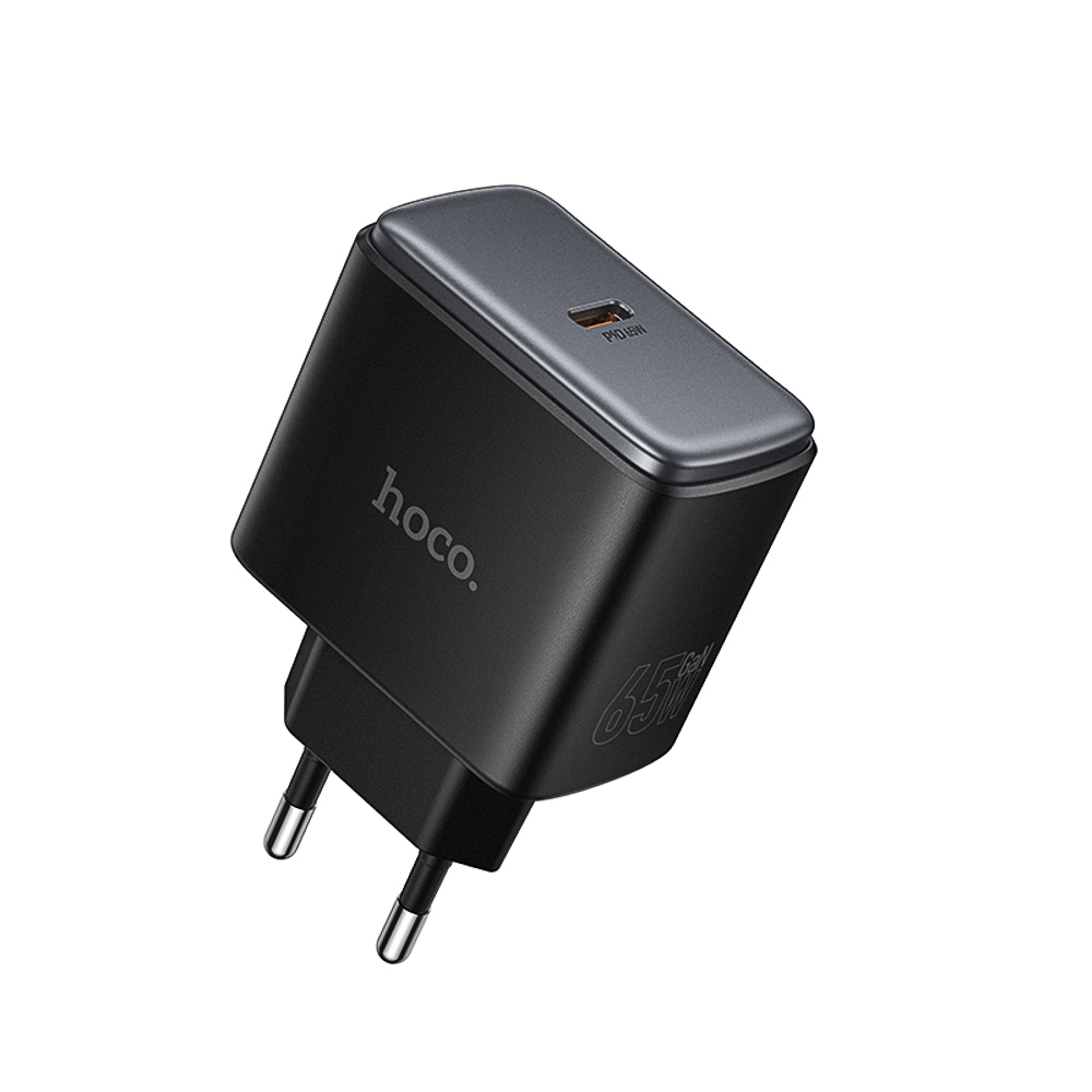 Сетевое зарядное устройство hoco. модель C159A, PD 65Вт, 1xType-C, EU вилка, белый, арт.№ 916-341