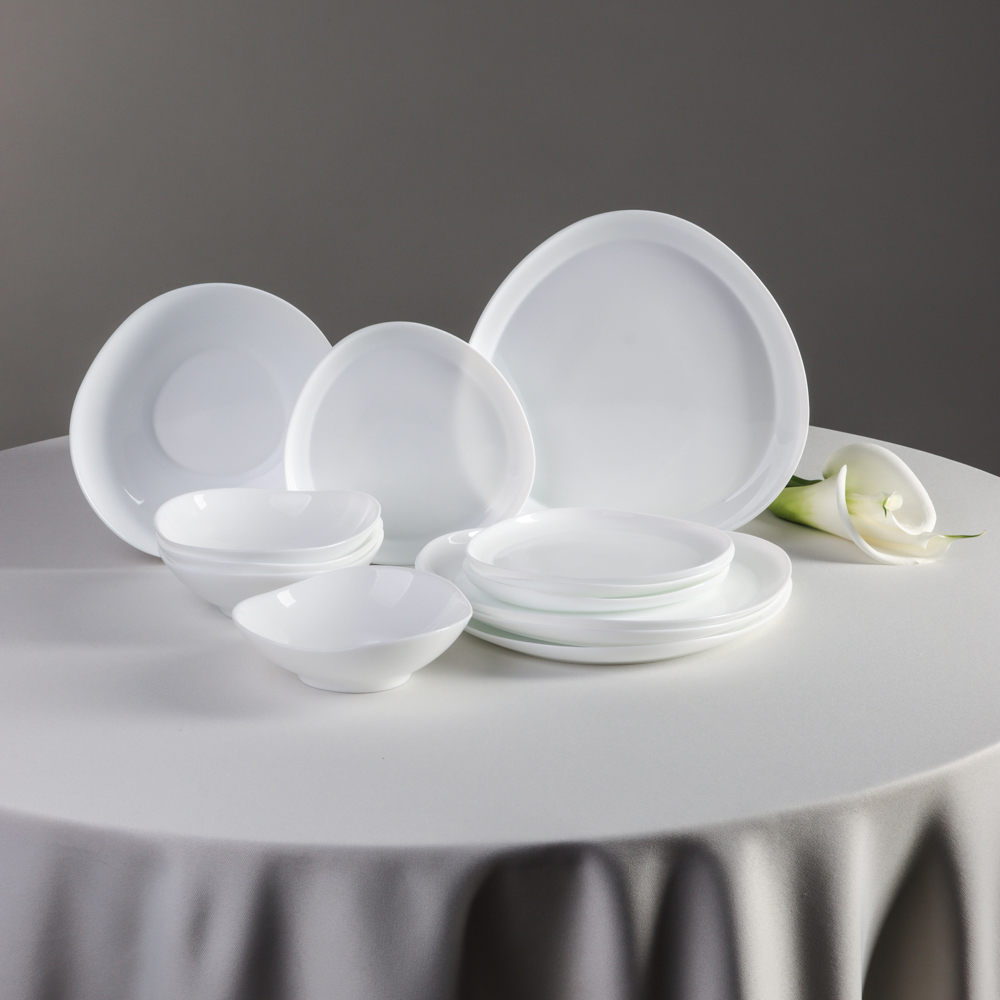 MILLIMI Набор столовой посуды 13 пр., треугольный, опаловое стекло, арт.№ 818-053