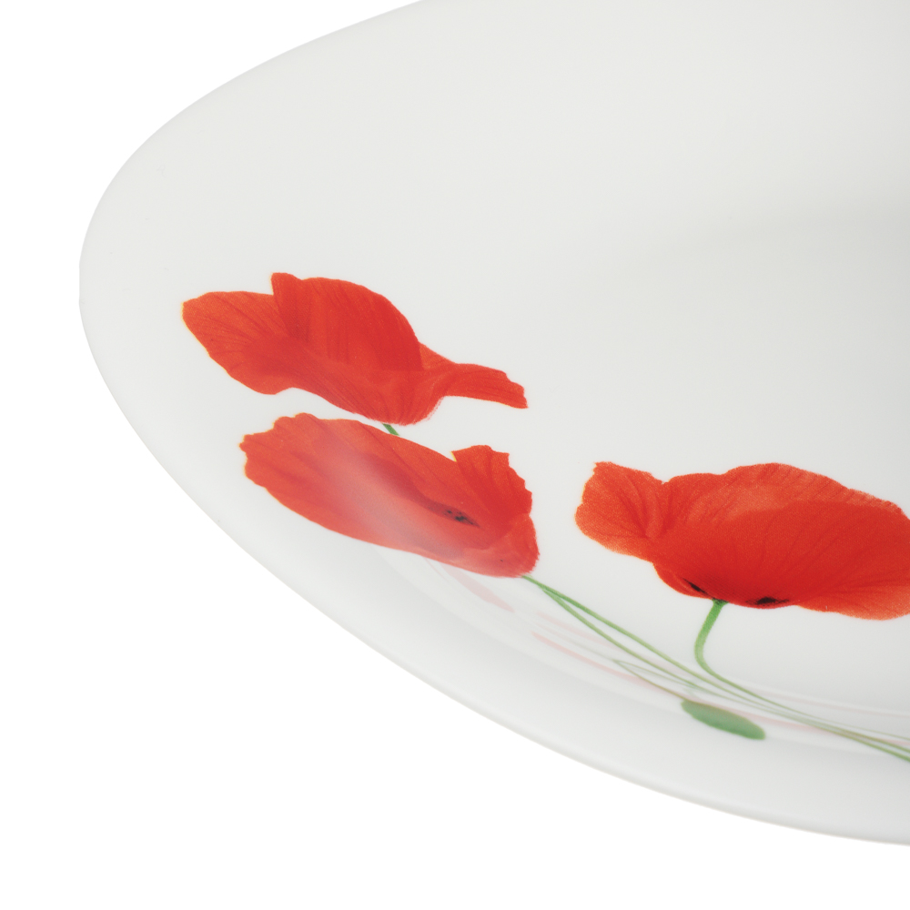 MILLIMI Маки Тарелка десертная, опаловое стекло, 21.5см, квадратная форма, арт.№ 818-308