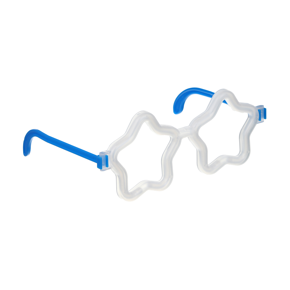 СНОУ БУМ Очки неоновые в виде звездочек, ширина очков 17 см, пластик, 4 цвета, арт.№ 391-307