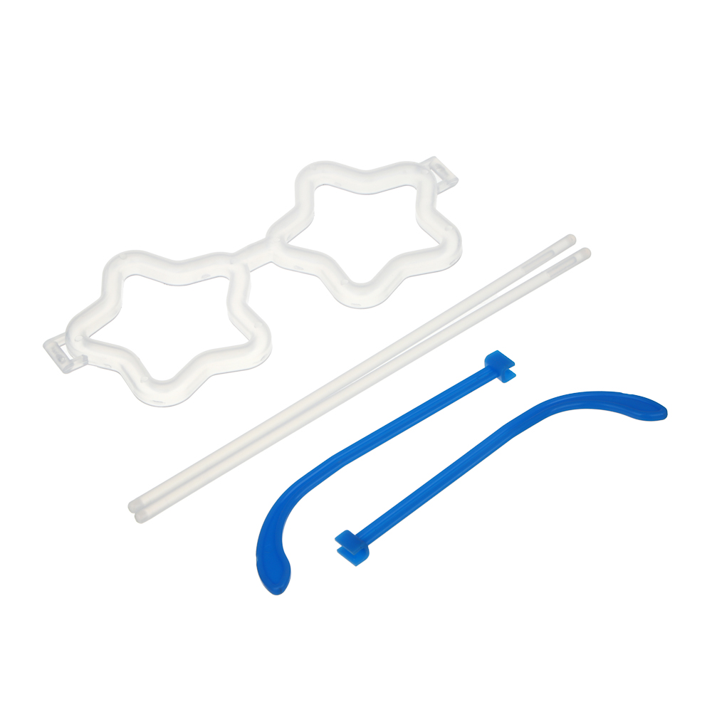 СНОУ БУМ Очки неоновые в виде звездочек, ширина очков 17 см, пластик, 4 цвета, арт.№ 391-307