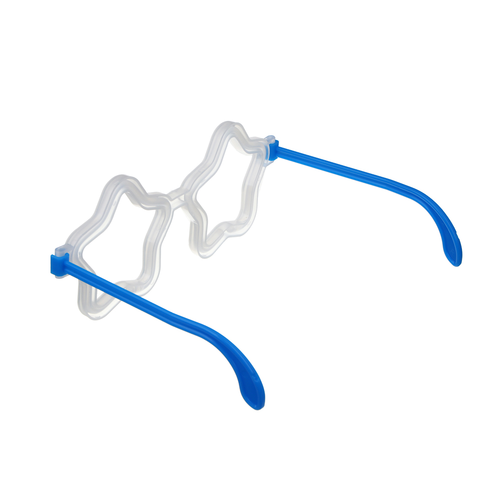 СНОУ БУМ Очки неоновые в виде звездочек, ширина очков 17 см, пластик, 4 цвета, арт.№ 391-307