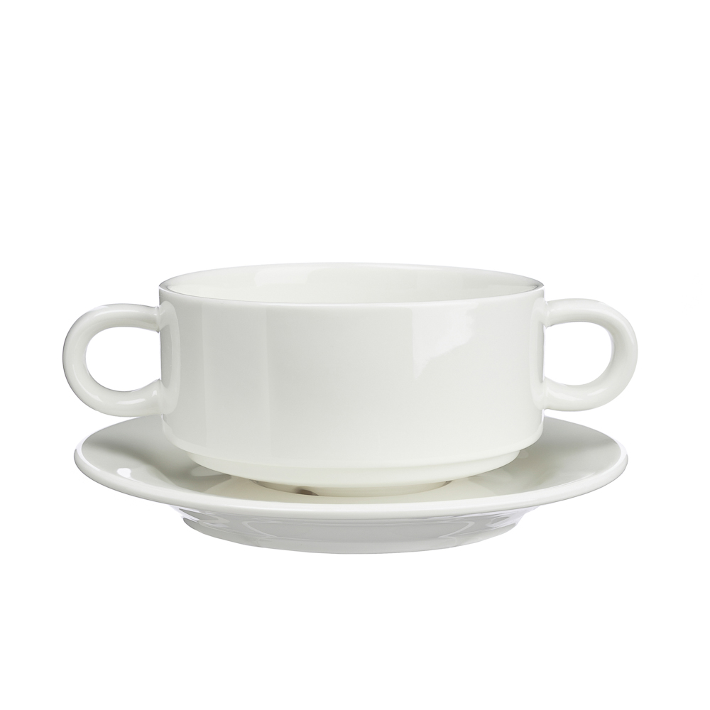 Ivlev Chef Элеганс Бульонница с блюдцем, 330мл, 15см, фарфор, арт.№ 824-561