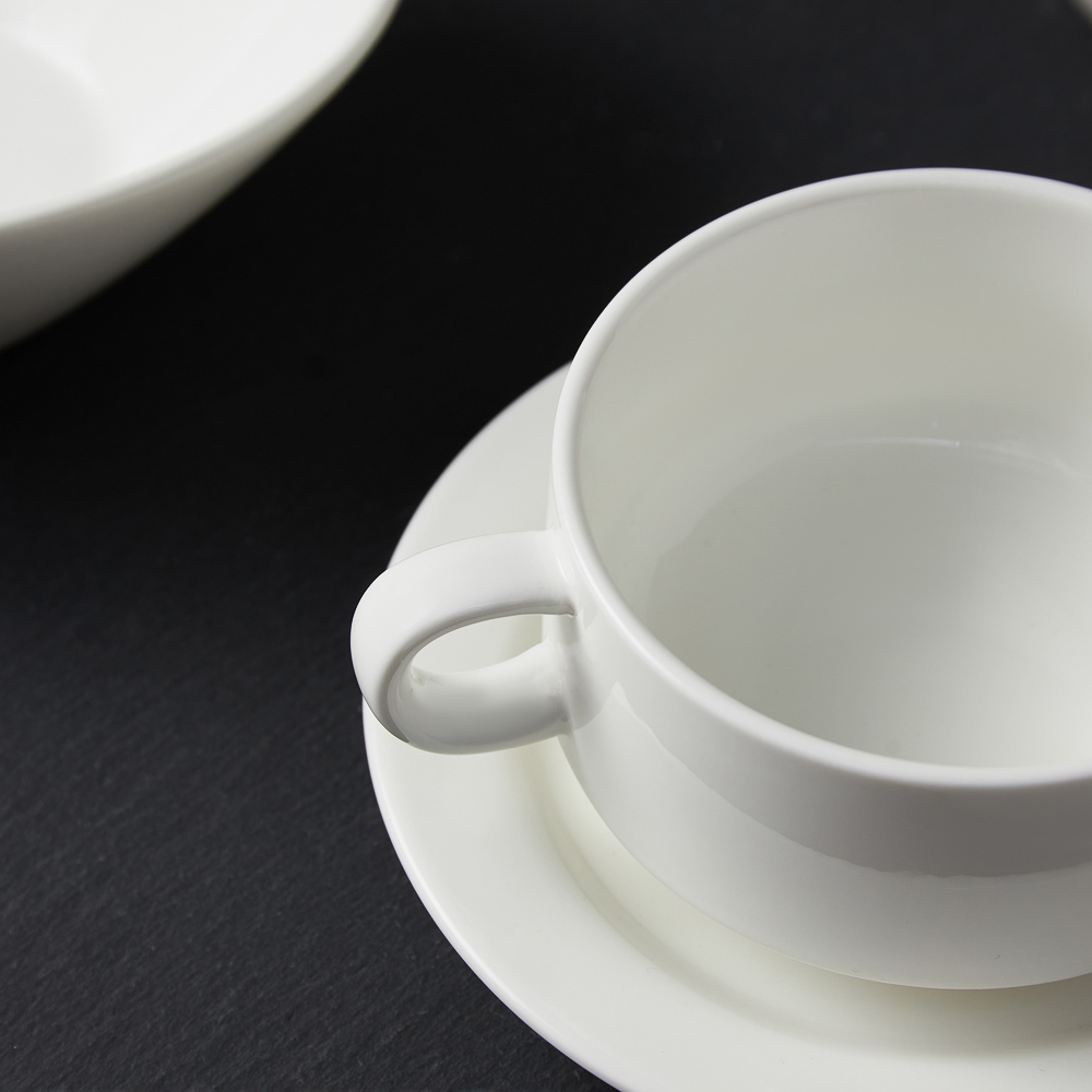 Ivlev Chef Элеганс Бульонница с блюдцем, 330мл, 15см, фарфор, арт.№ 824-561