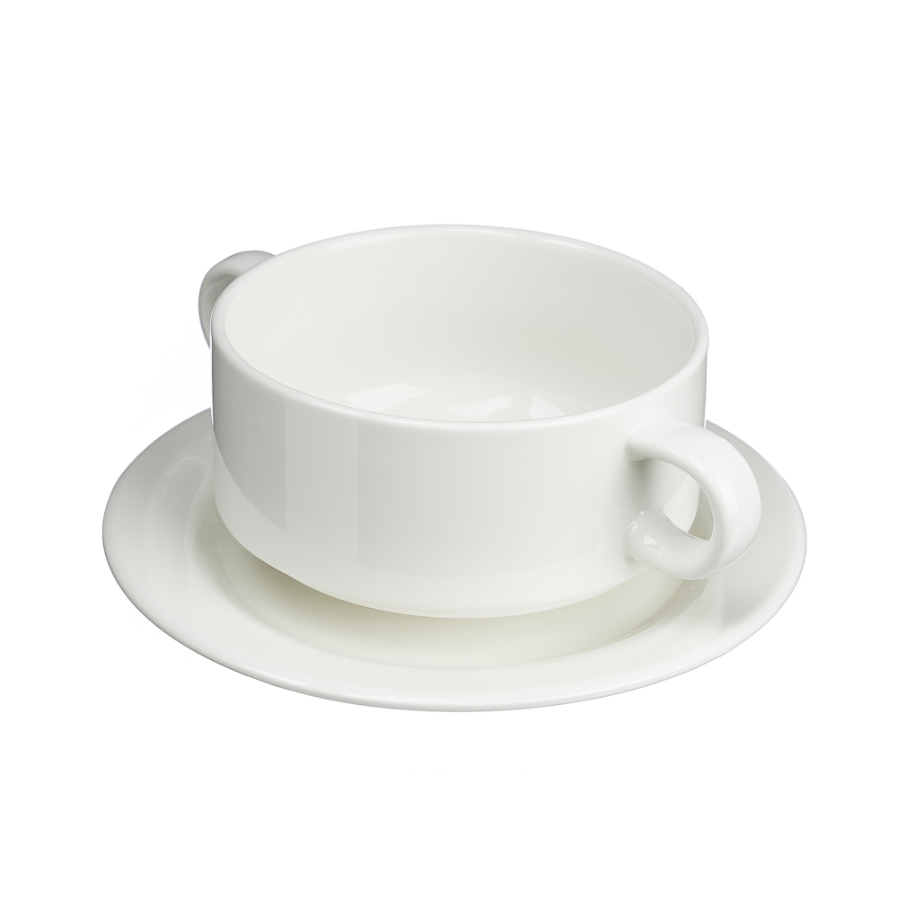 Ivlev Chef Элеганс Бульонница с блюдцем, 330мл, 15см, фарфор, арт.№ 824-561