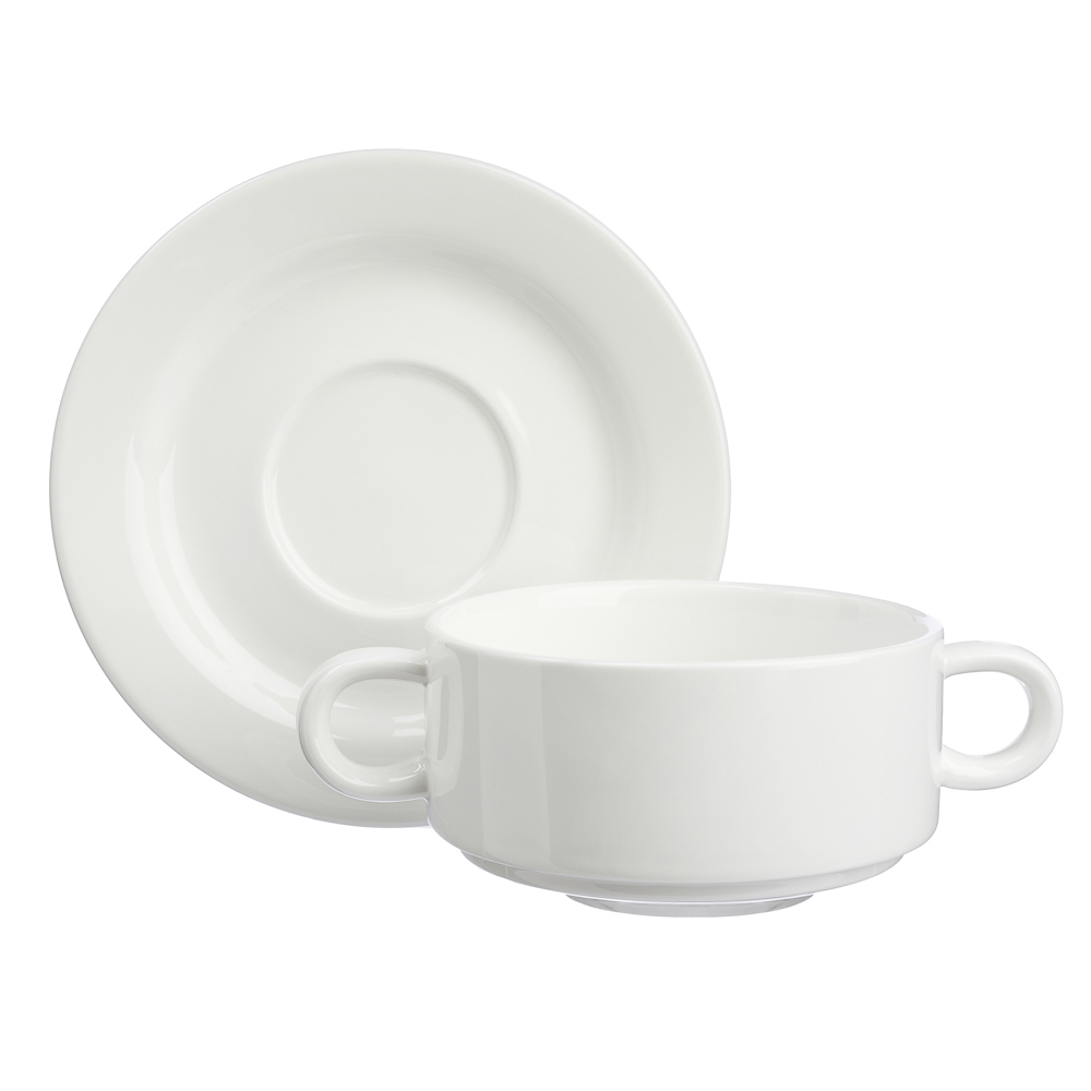 Ivlev Chef Элеганс Бульонница с блюдцем, 330мл, 15см, фарфор, арт.№ 824-561