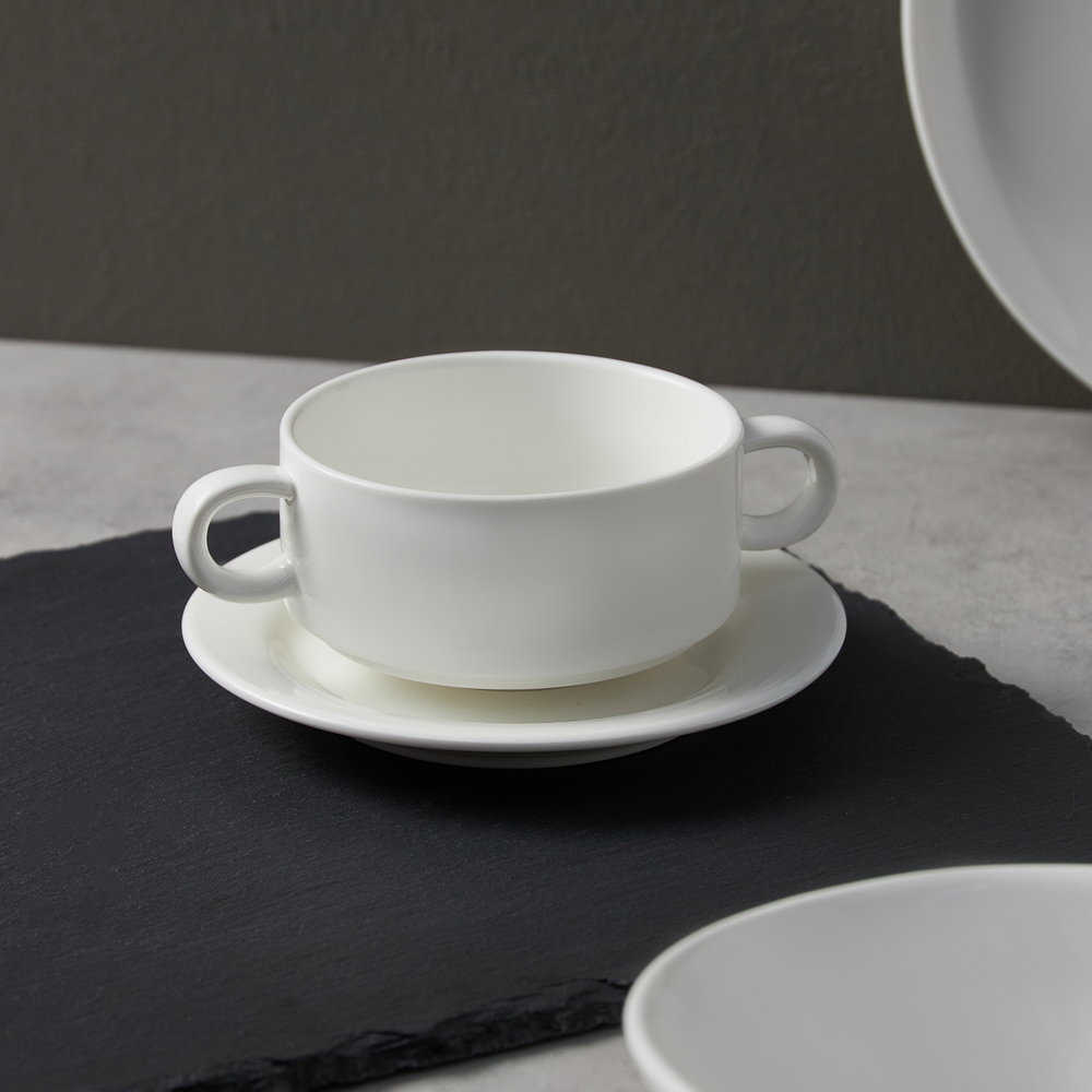 Ivlev Chef Элеганс Бульонница с блюдцем, 330мл, 15см, фарфор, арт.№ 824-561