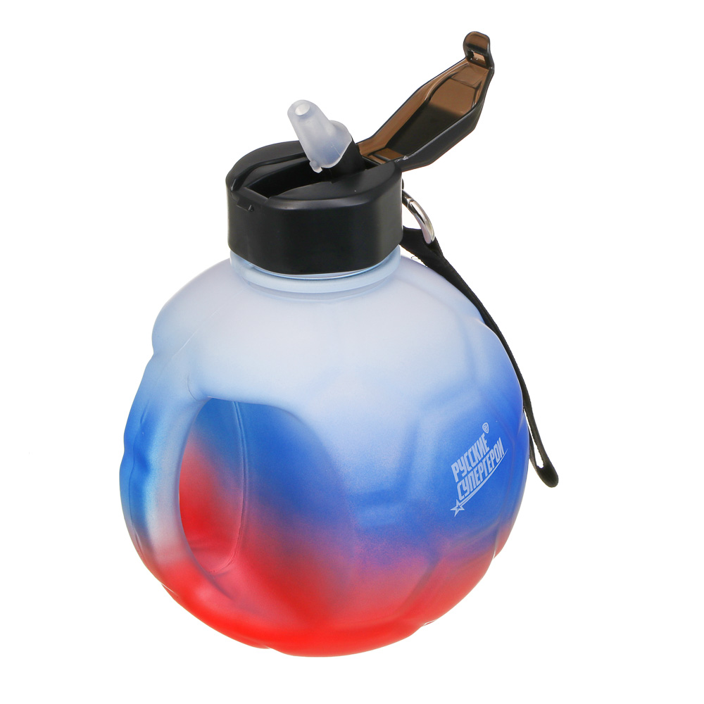 Бутылка для воды в форме мяча, тм BY Русские Супергерои, 2200мл, 21х17,5см, пластик PETG, арт.№ 088-148