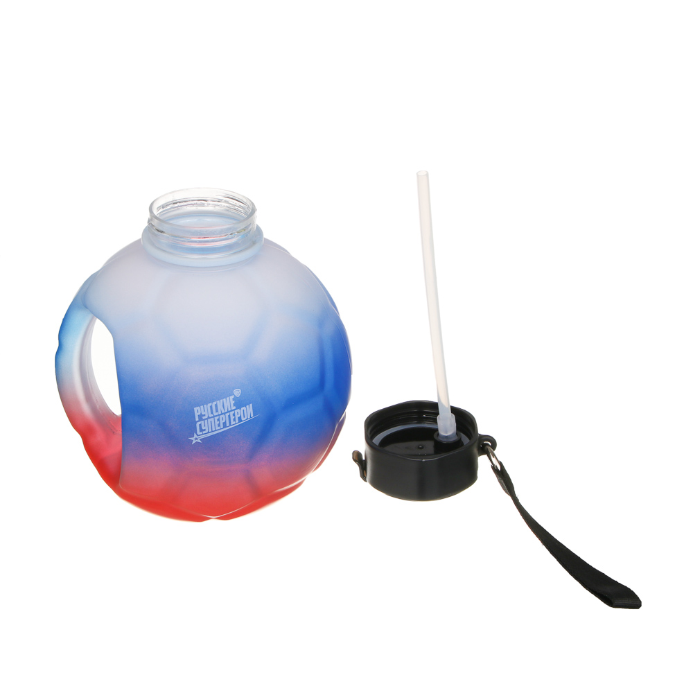 Бутылка для воды в форме мяча, тм BY Русские Супергерои, 2200мл, 21х17,5см, пластик PETG, арт.№ 088-148