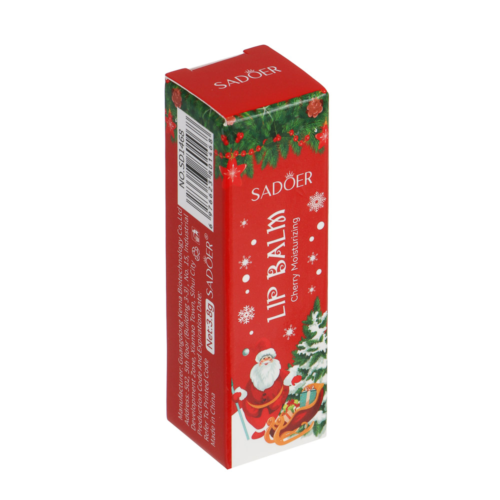 Бальзам для губ питательный с черешней тм SADOER Merry Xmas, 3,8 гр, арт.№ 022-180