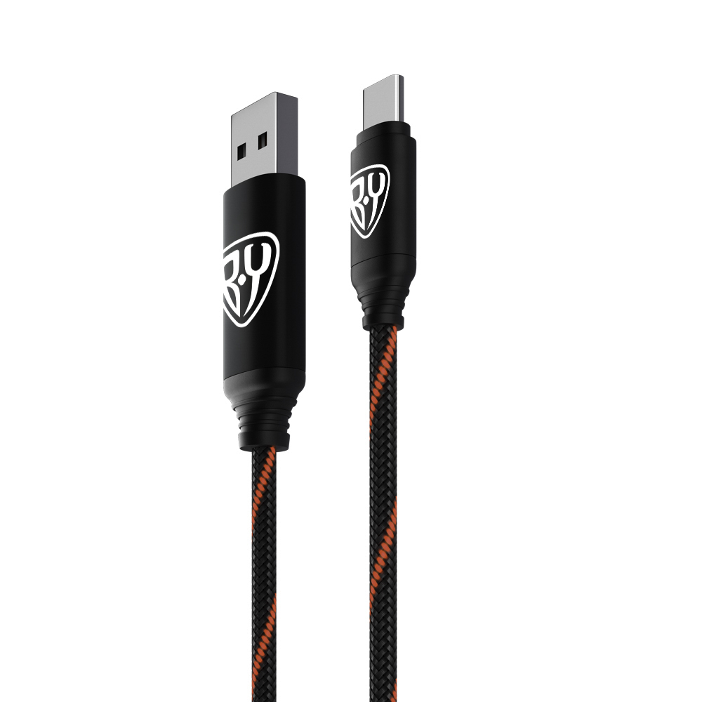 Кабель для зарядки USB(A)-Type C КИРЯ Армированный, 1м, 3А, быстр зар QC3.0, LED подсветка красная, арт.№ 931-400