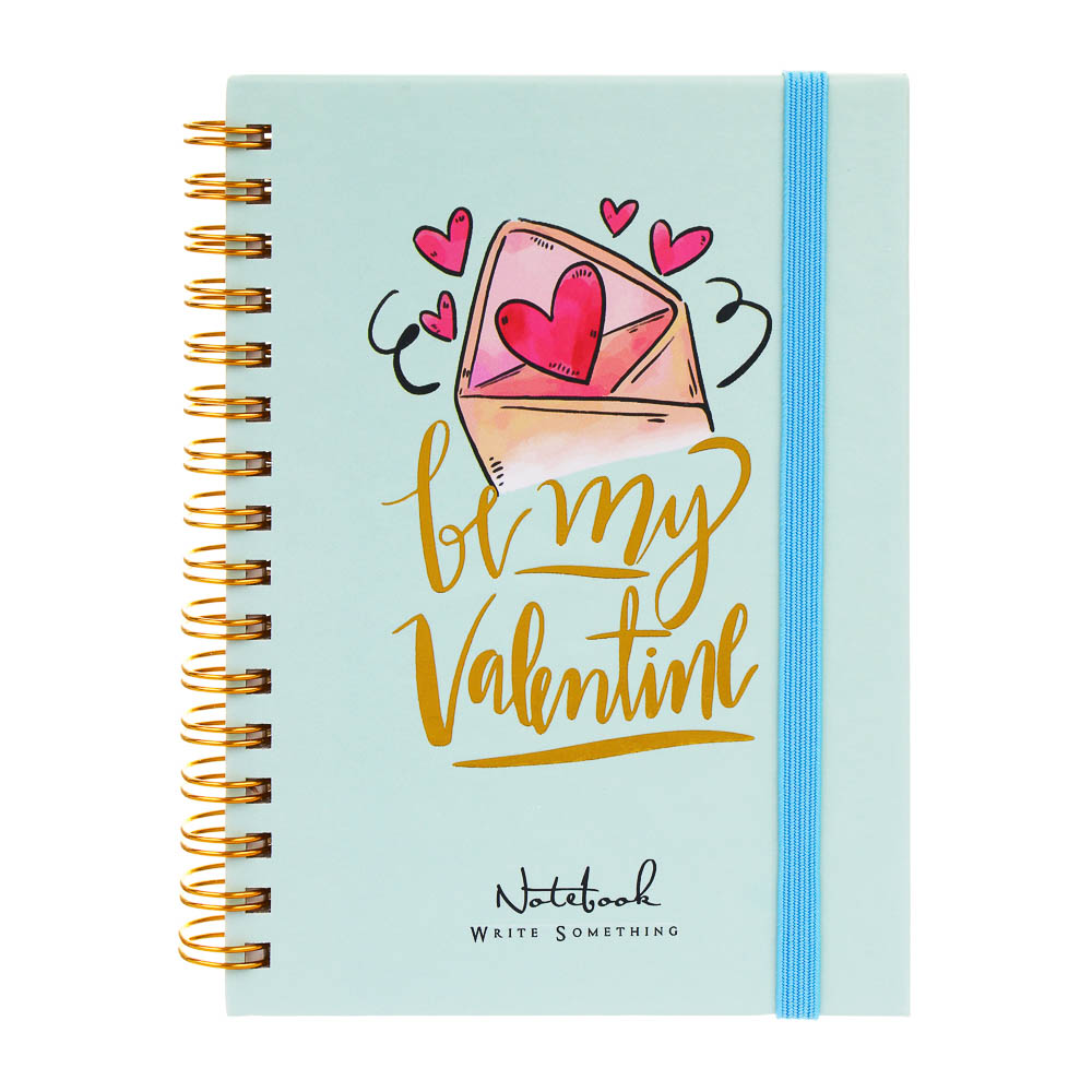 Записная книжка на спирали, на резинке, 10,5x15см, А6, 96 л., 4 дизайна, Сердца, арт.№ 574-072