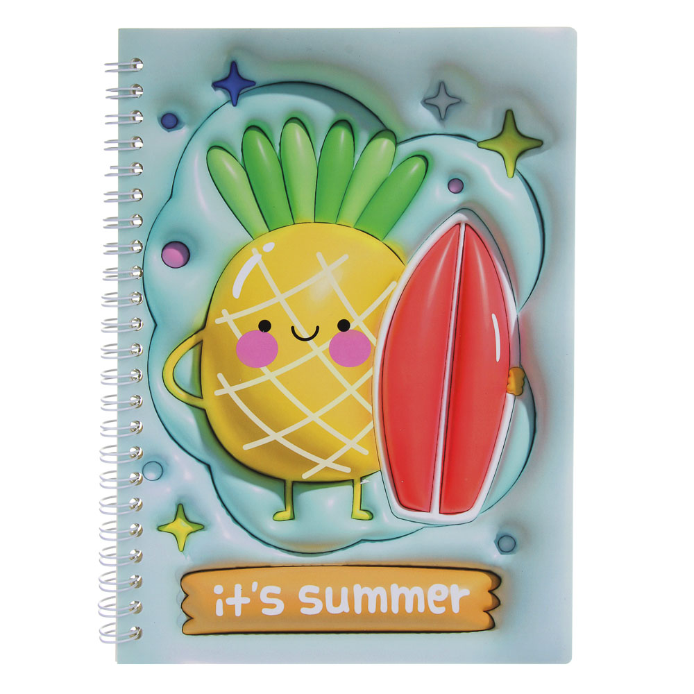 Записная книжка на спирали, 14,5x21см, 58 л., 4 дизайна, Фрукты, арт.№ 574-074