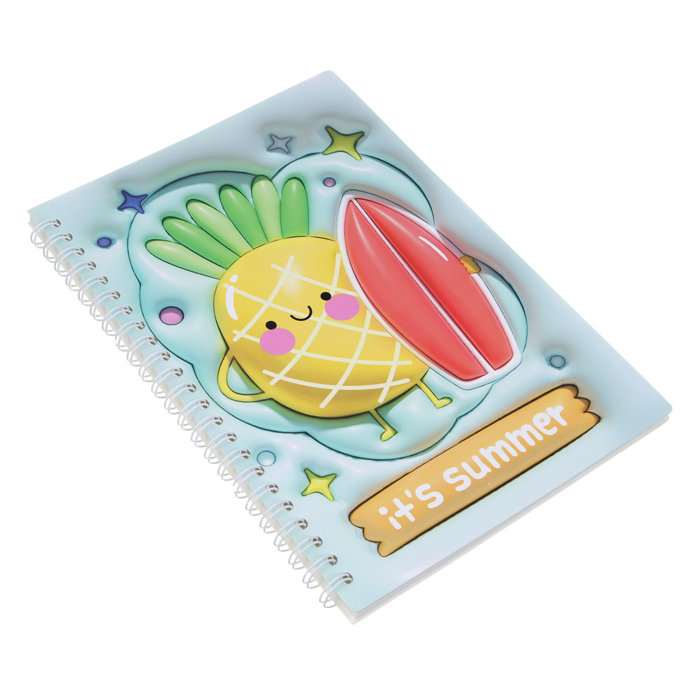 Записная книжка на спирали, 14,5x21см, 58 л., 4 дизайна, Фрукты, арт.№ 574-074