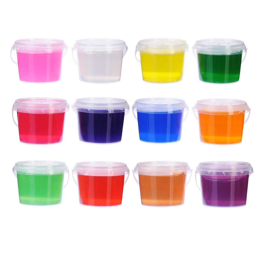 LASTIKS МегаЛизун, ведро 500г, полимер, 10,8х8,8х8,8 см, 12 цветов, арт.№ 218-021