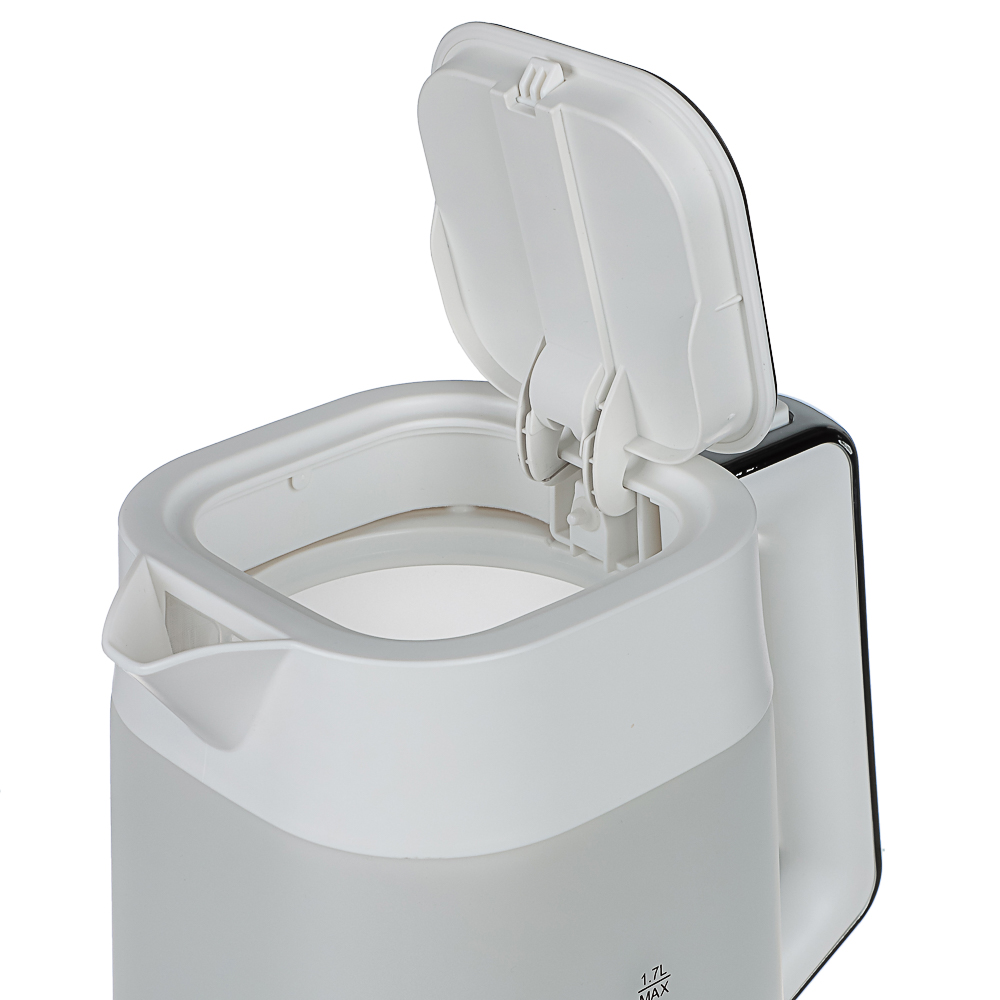 LEBEN Чайник электрический 1,7л матовое стекло, белый, арт.№ 291-140