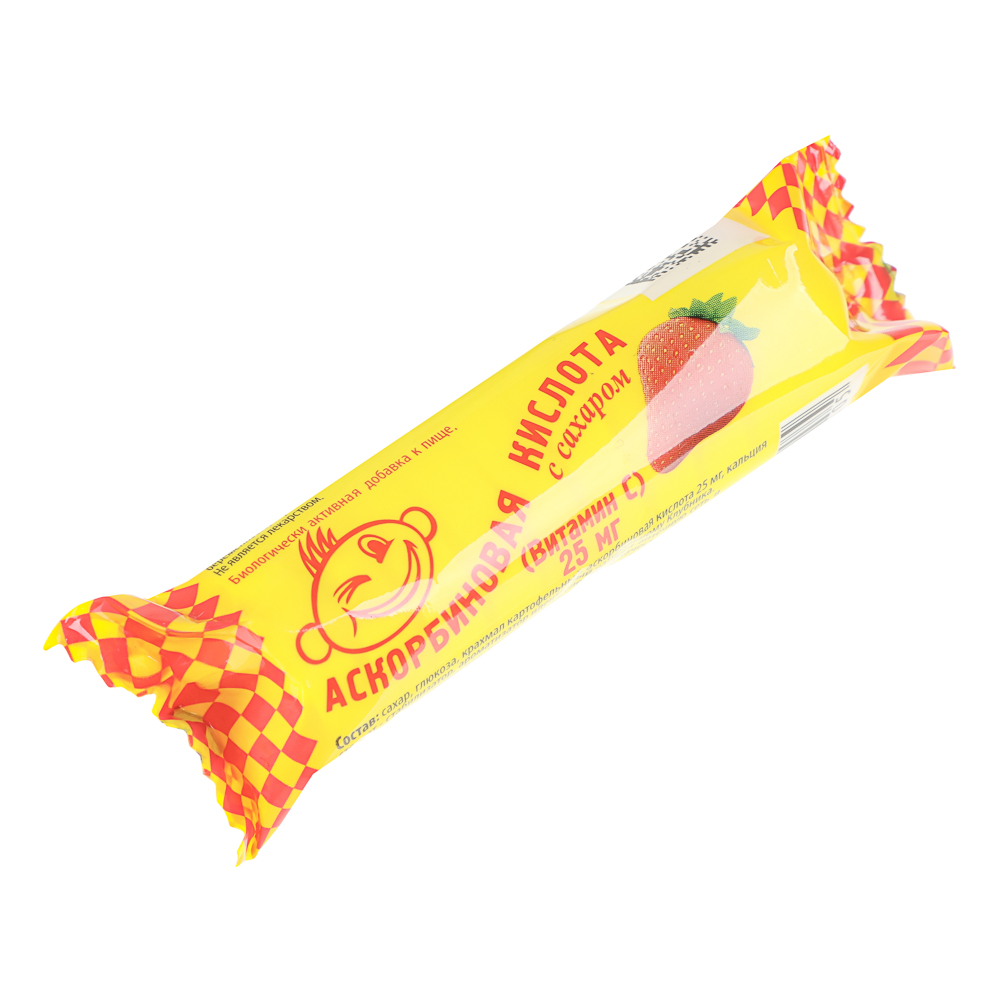 БАД Аскорбиновая кислота с сахаром, клубника, 3г*10табл, арт.№ 015-246