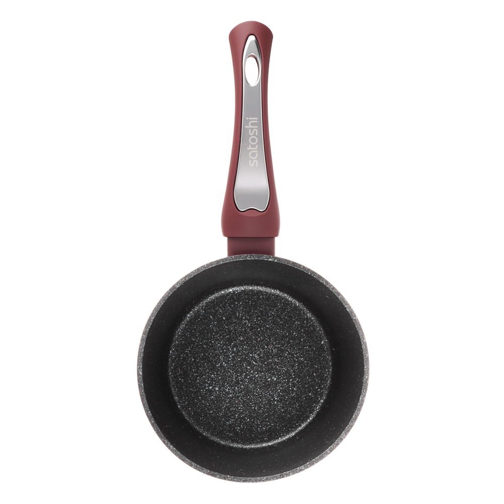 SATOSHI Ла Мери Ковш литой 1,3л, d16х8,5см, с крышкой, антипригарное покрытие мрамор, индукция, арт.№ 846-487