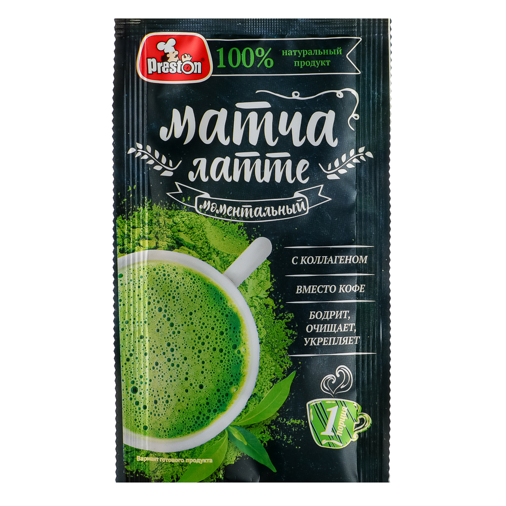 Напиток Матча-латте с коллагеном Preston,20г., арт.№ 015-004