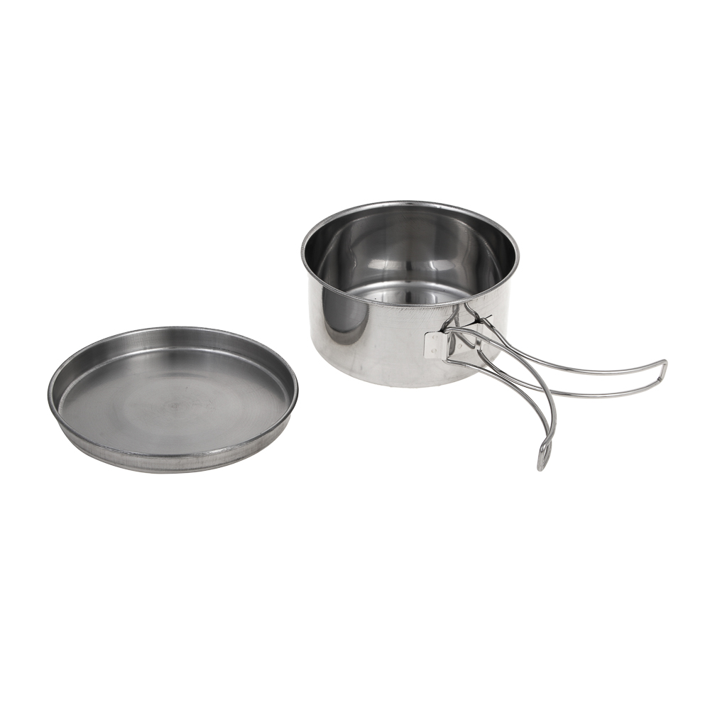 Набор туристической посуды тм AZOR FISHING, 8 предметов в чехле, нерж.сталь, арт.№ 127-082