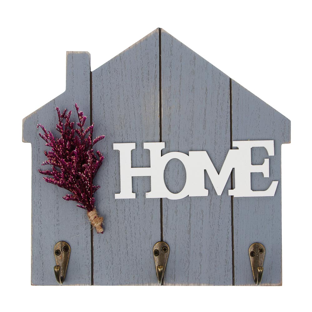 Ключница открытого типа, 3 крючка, 23x21см, МДФ, металл, 2 вида, арт.№ 510-234