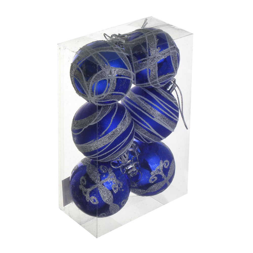 СНОУ БУМ Набор шаров 6 см, 6 шт, синий, 26-135, арт.№ 373-565