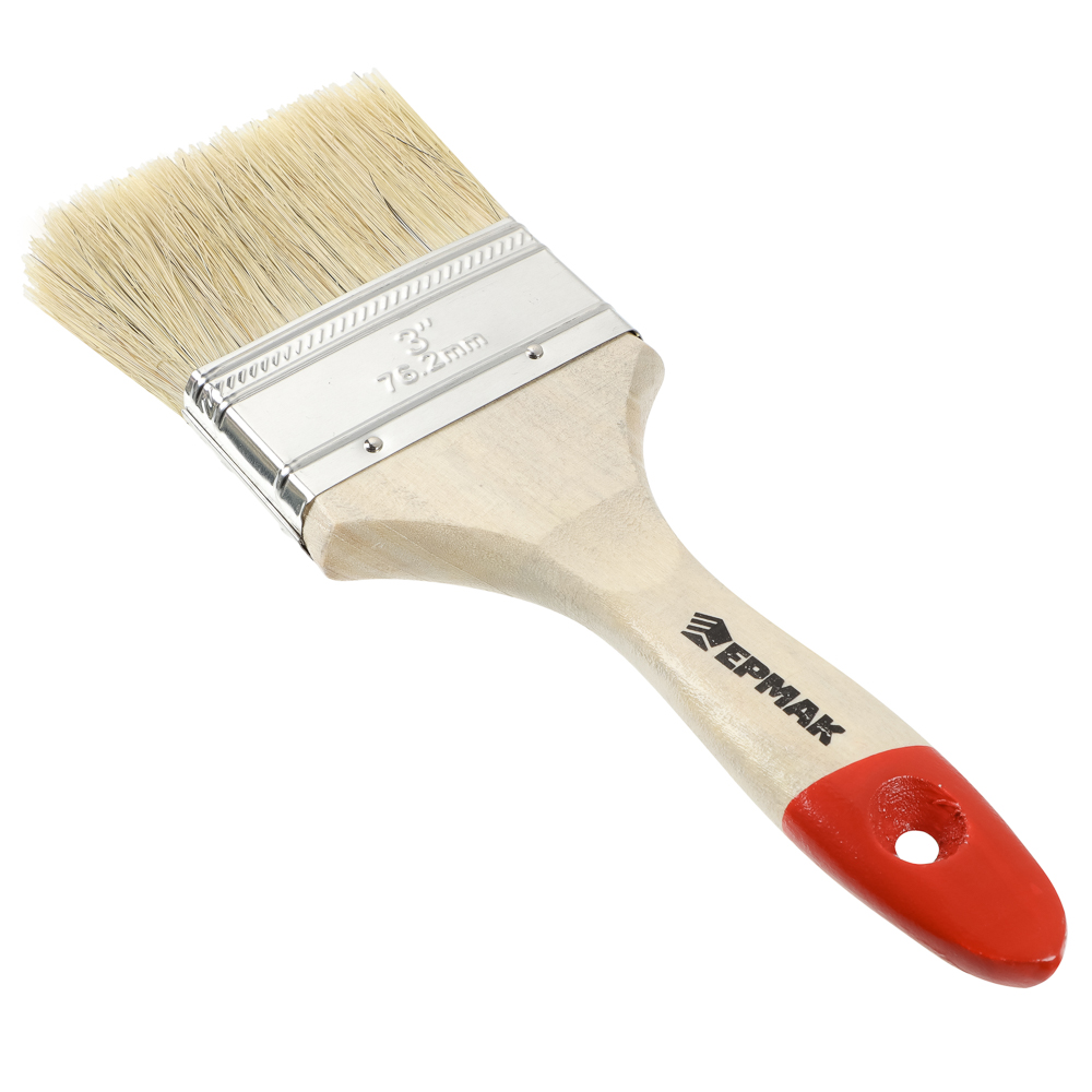 ЕРМАК/HEADMAN Кисть малярная плоская "Евро" нат. щетина 3" (75мм), арт.№ 682-084