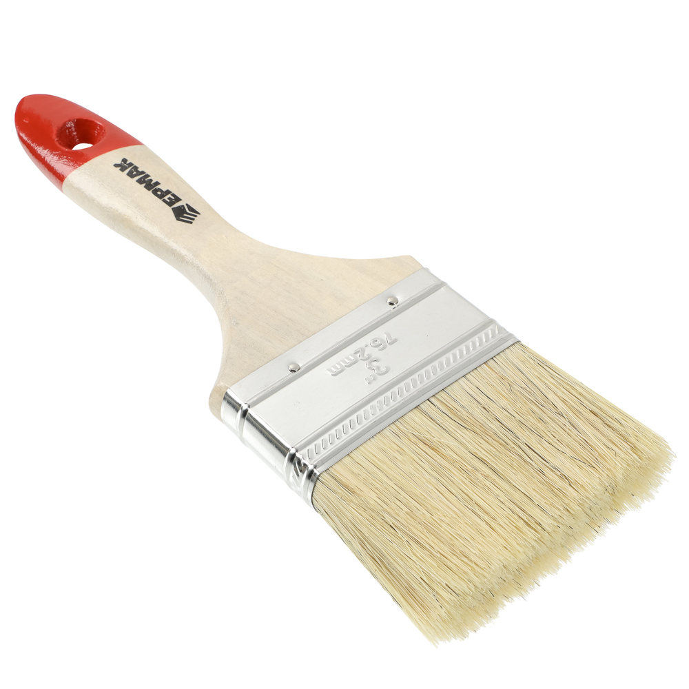 ЕРМАК/HEADMAN Кисть малярная плоская "Евро" нат. щетина 3" (75мм), арт.№ 682-084