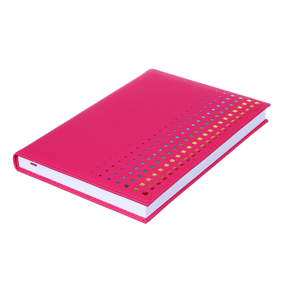 Ежедневник недатир."Дотс" А5, 320стр, тверд.обл.с поролоном, ПУ с фольгированием, пакет, 3 цв., арт.№ 572-063