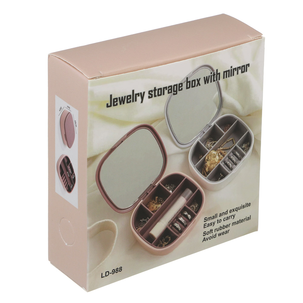 Шкатулка для украшений, 10x10x3 см, пластик, 2 цвета, арт.№ 504-968