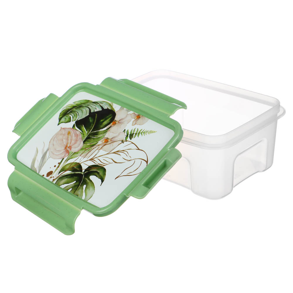Контейнер для продуктов прямоугольный с защелками 0,75л, Флориана, пластик, арт.№ 861-422