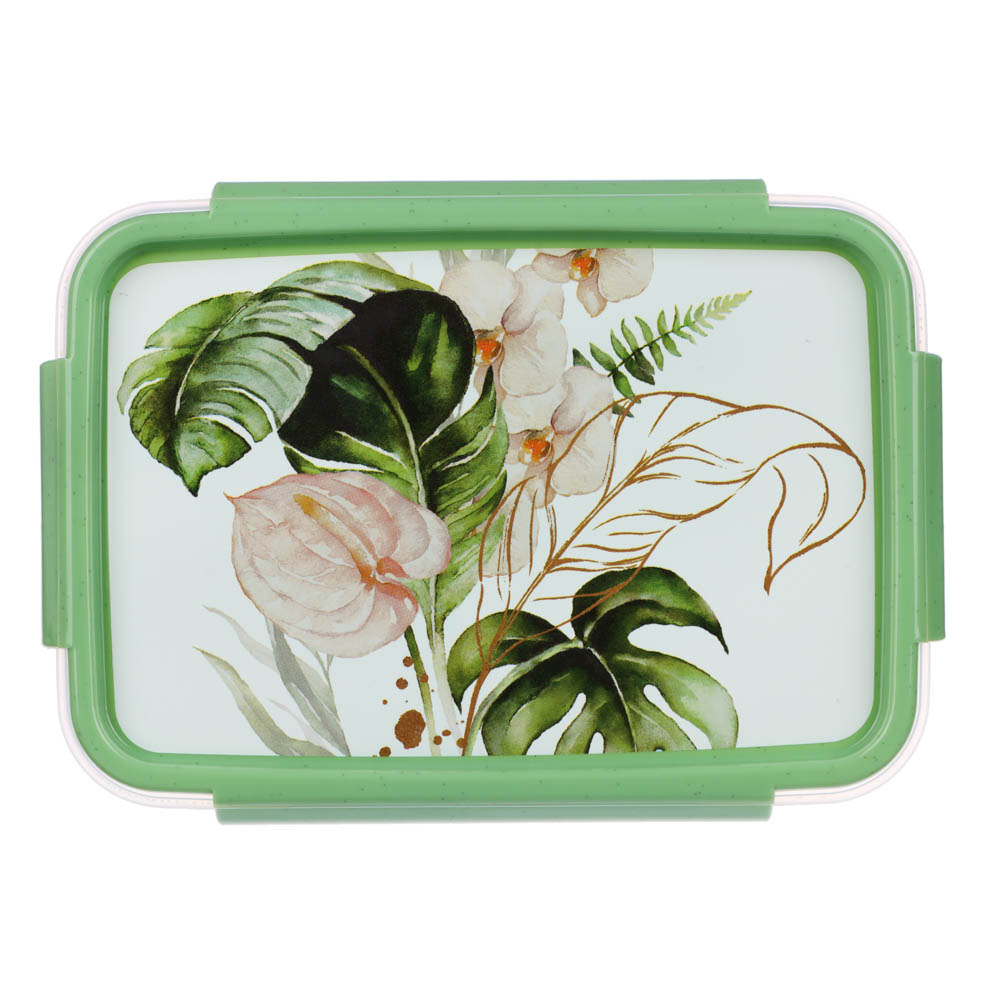 Контейнер для продуктов прямоугольный с защелками 0,75л, Флориана, пластик, арт.№ 861-422