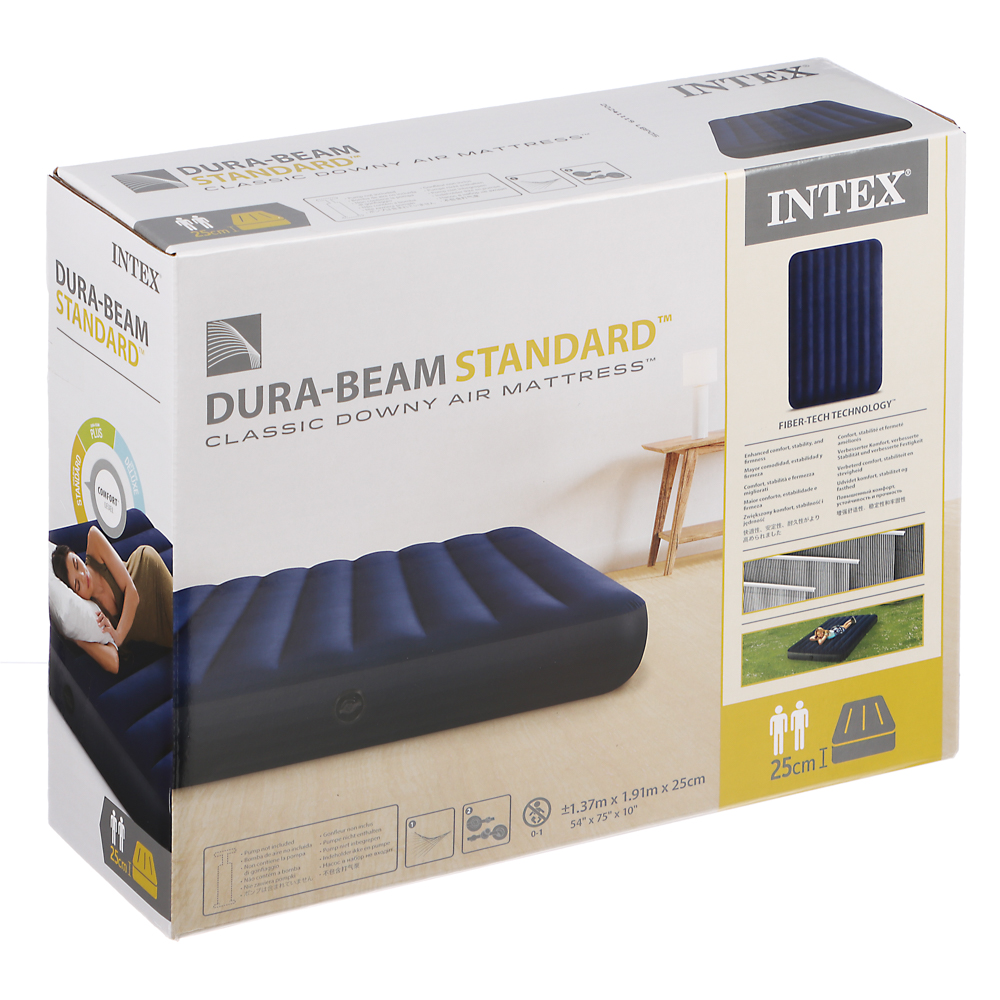 INTEX Матрас надувной CLASSIC DOWNY, 191x137x25см, до 272кг, 64758, арт.№ 108-043