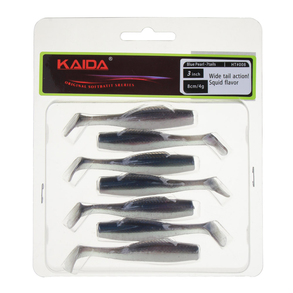 KAIDA Приманка силиконовая РИППЕР 3", 8см, 4гр, HT008, 7шт, арт.№ 145-272